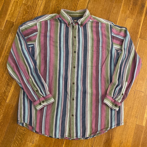 The Territory Ahead Southwestern Textured Cotton Striped Shirt Men’s XXL. - Picture 1 of 14
